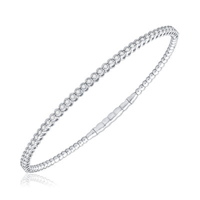 Diamond 1/2ctw. Bangle in Sterling Silver